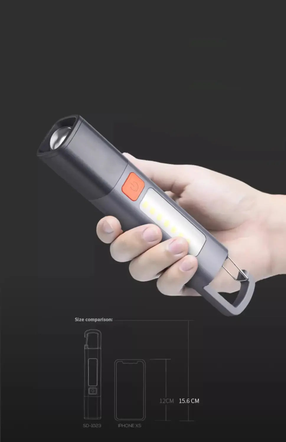 Rechargeable Portable Camping Lantern with Flashlight and Keychain