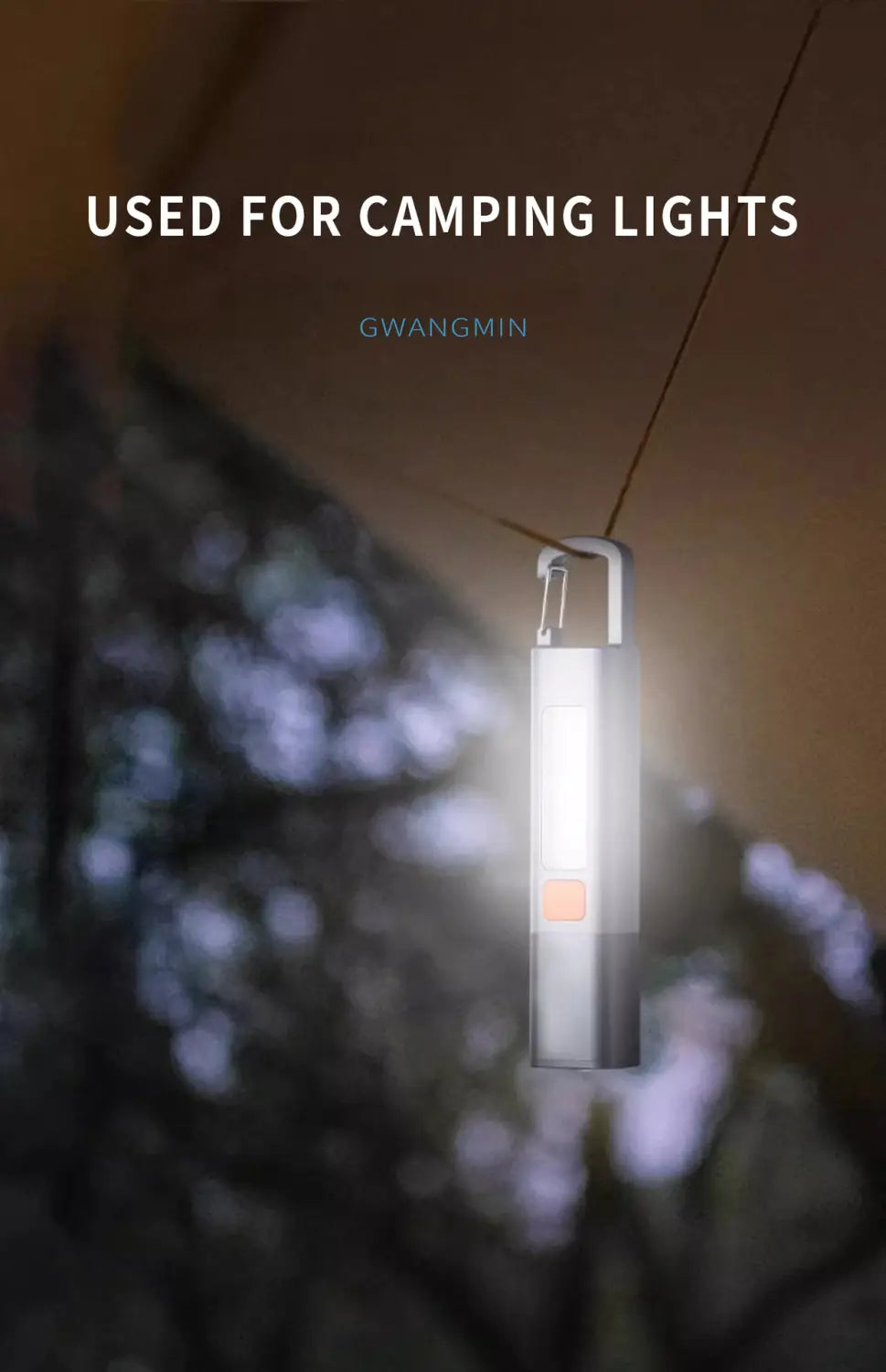 Rechargeable Portable Camping Lantern with Flashlight and Keychain