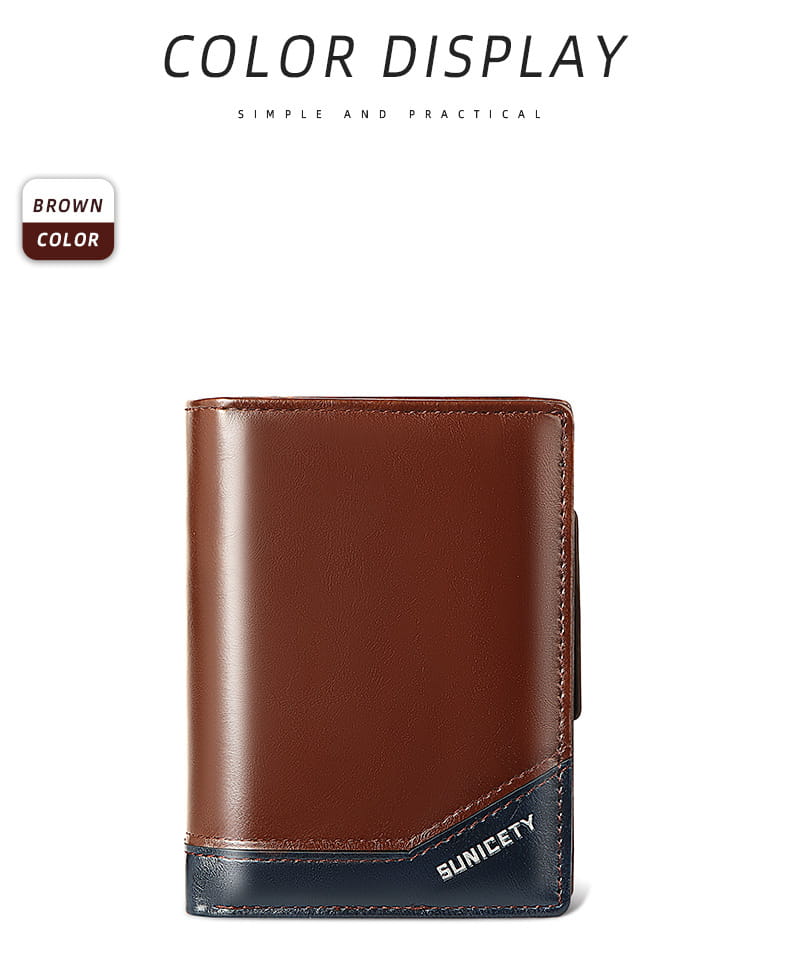 Black Brown Blue PU Leather Short Card Holder for Daily Use in the United States