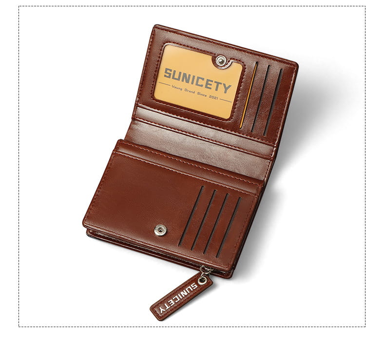 Black Brown Blue PU Leather Short Card Holder for Daily Use in the United States