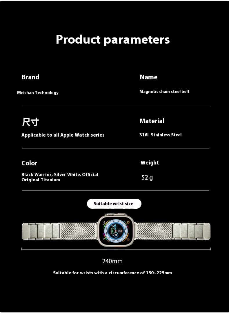 Stainless Steel Magnetic Strap for Smart Watches 38-49mm Compatible with S6 S8