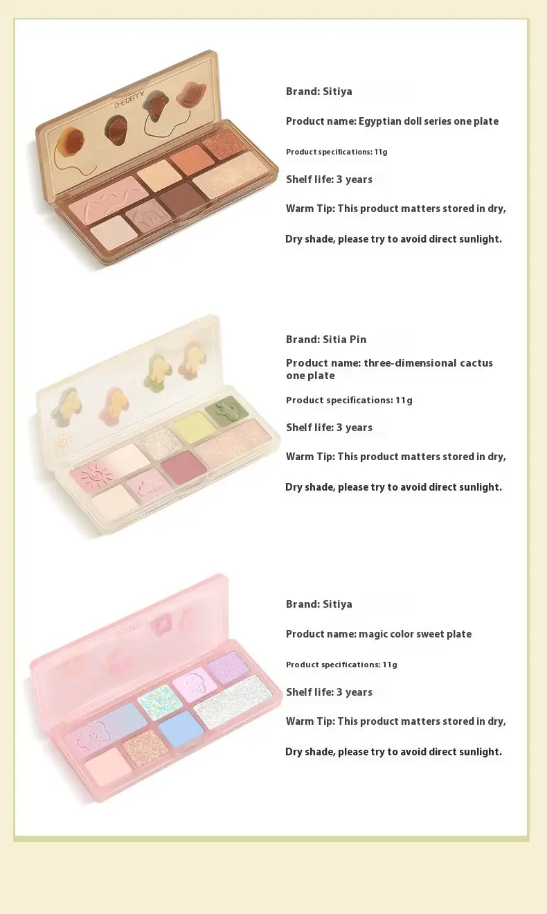 Resin Eight Colors Eye Shadow Plate for Girl and Student Makeup