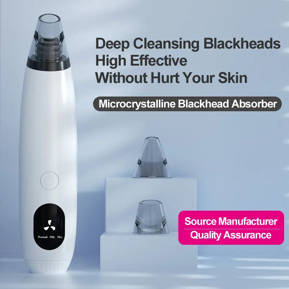 Rechargeable Blackhead Vacuum Remover with LED Display Screen and Large Capacity Battery