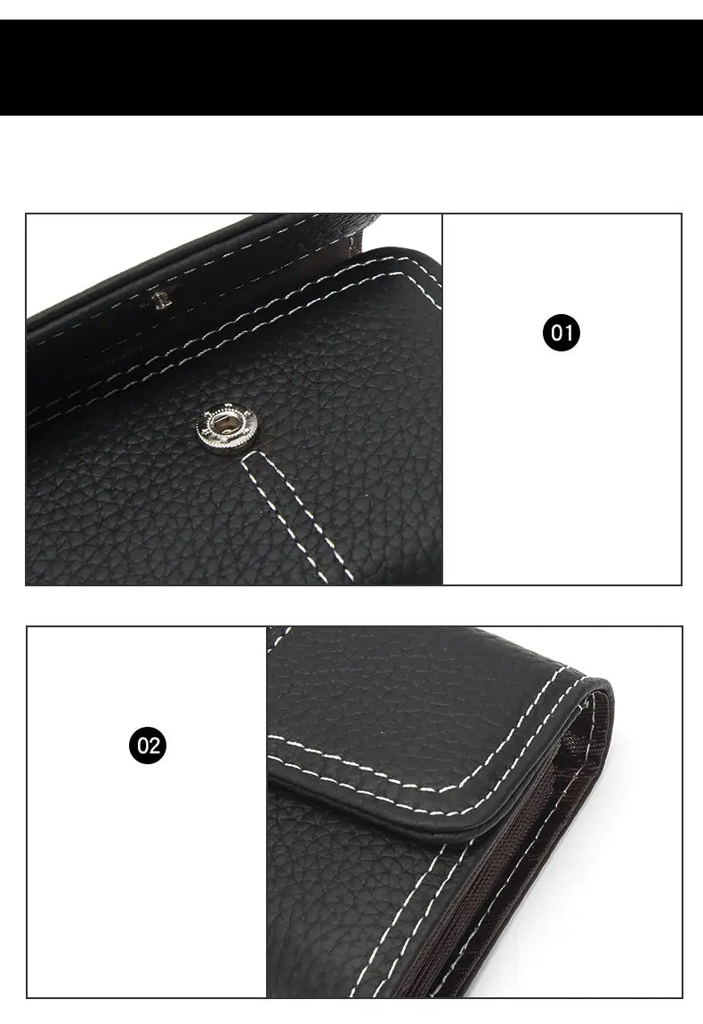 Large Capacity Leather Card Holder in Multiple Colors with Layer Cowhide Finish