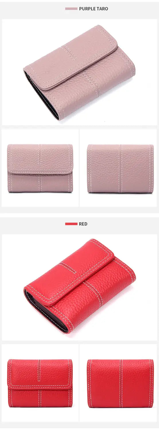 Large Capacity Leather Card Holder in Multiple Colors with Layer Cowhide Finish