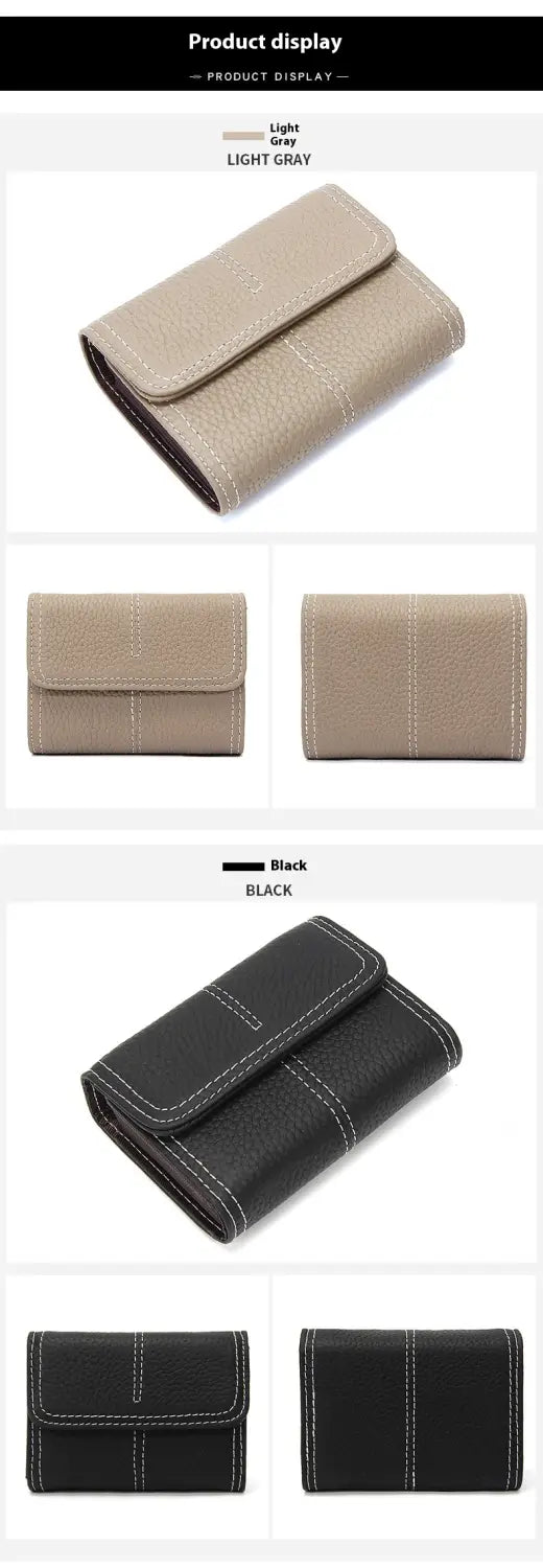 Large Capacity Leather Card Holder in Multiple Colors with Layer Cowhide Finish