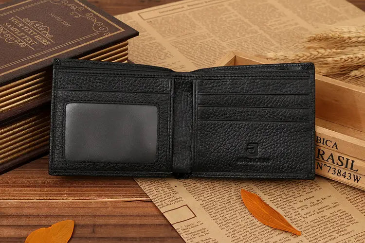 Vintage Genuine Leather Coin Purse with Durable Sewing Line