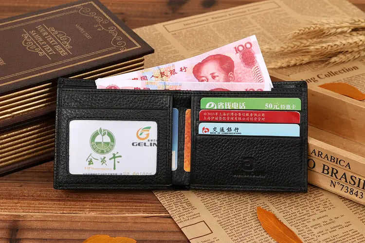 Vintage Genuine Leather Coin Purse with Durable Sewing Line