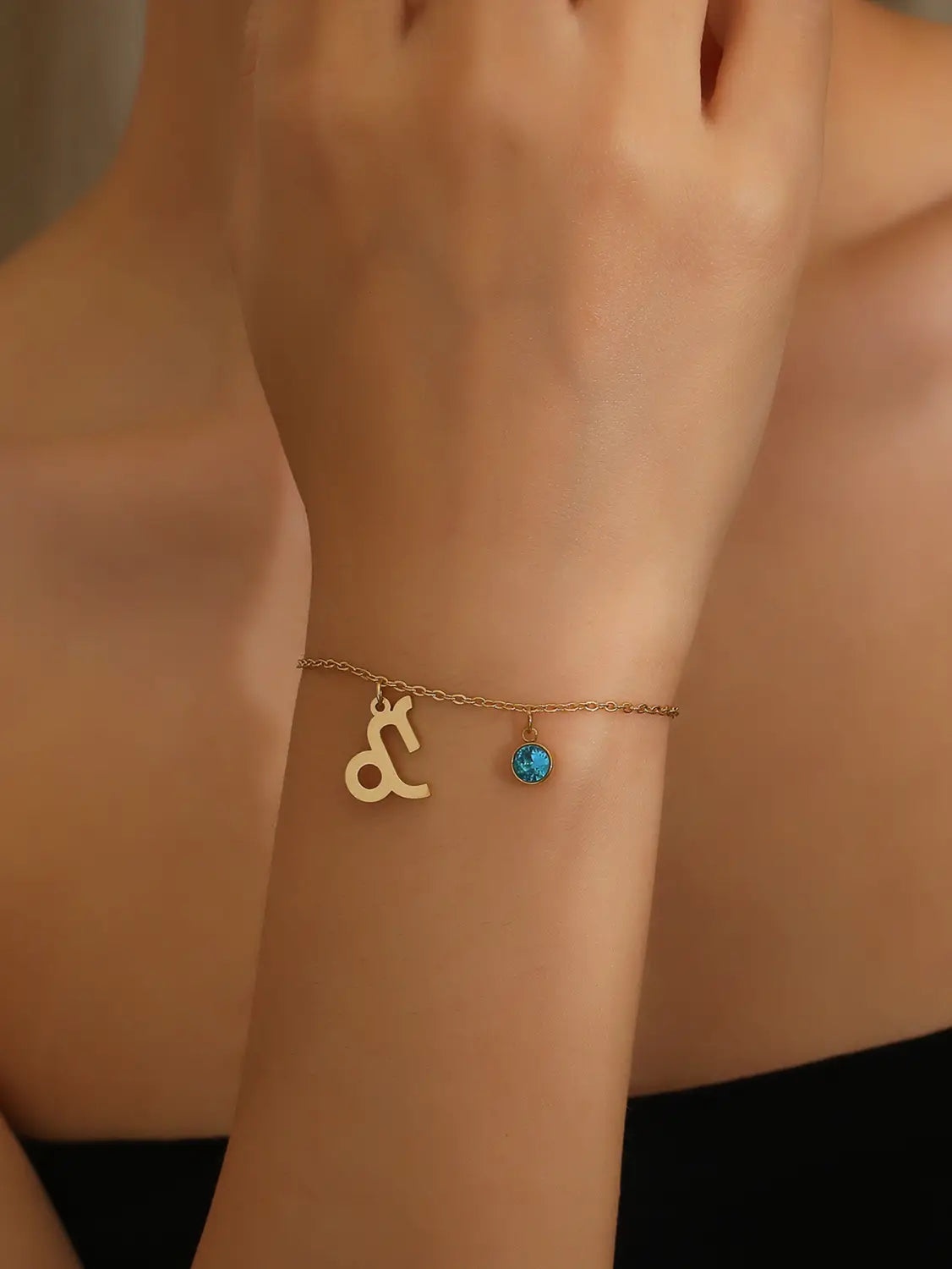 Retro Fashion Constellation Bracelet Inlaid With Blue Zircon