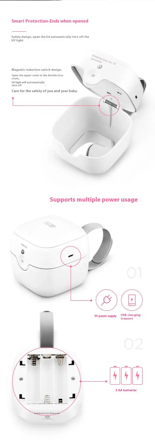Mini Disinfection Box with USB Power for Pacifiers and Sterilizer Purposes