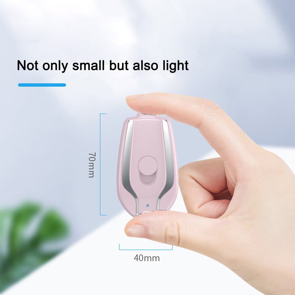 1500mAh Mini Power Emergency Pod Keychain Charger With Type-C Ultra-Compact Mini Battery Pack Fast Charging Backup