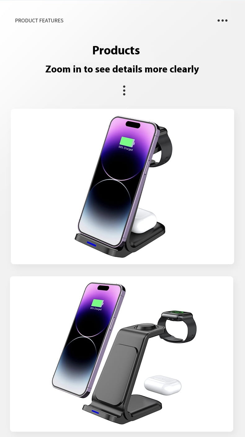 Universal Wireless Charger for United States Black and White CHF Compatible