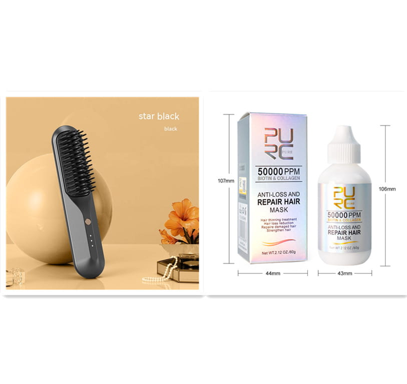 Wireless Straight Comb Portable with Lithium Battery and Direct Hair Charging