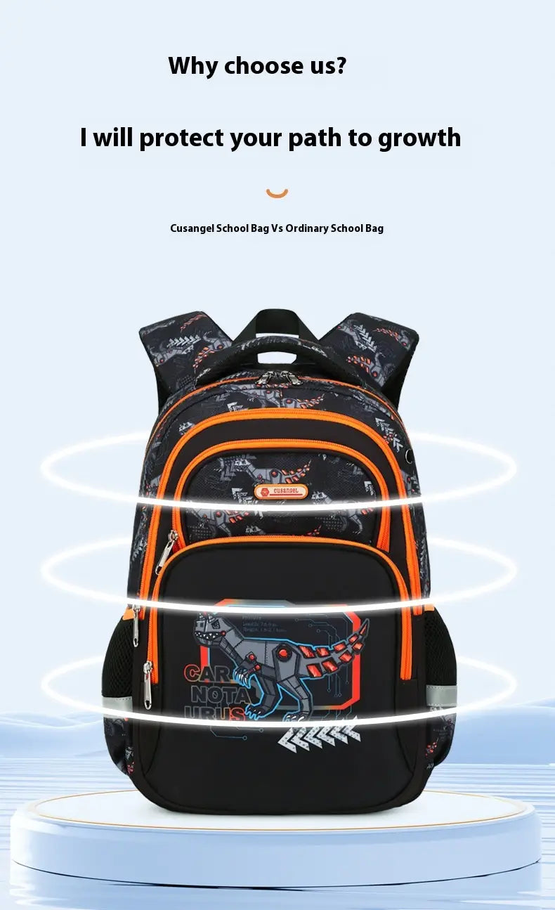 Primary School Student Schoolbag Boys Stylish And Lightweight Grade 1-3 Children Backpack