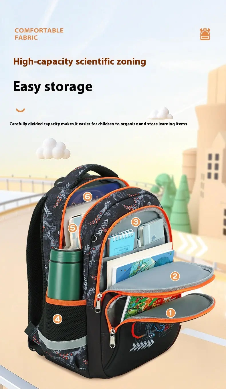 Primary School Student Schoolbag Boys Stylish And Lightweight Grade 1-3 Children Backpack