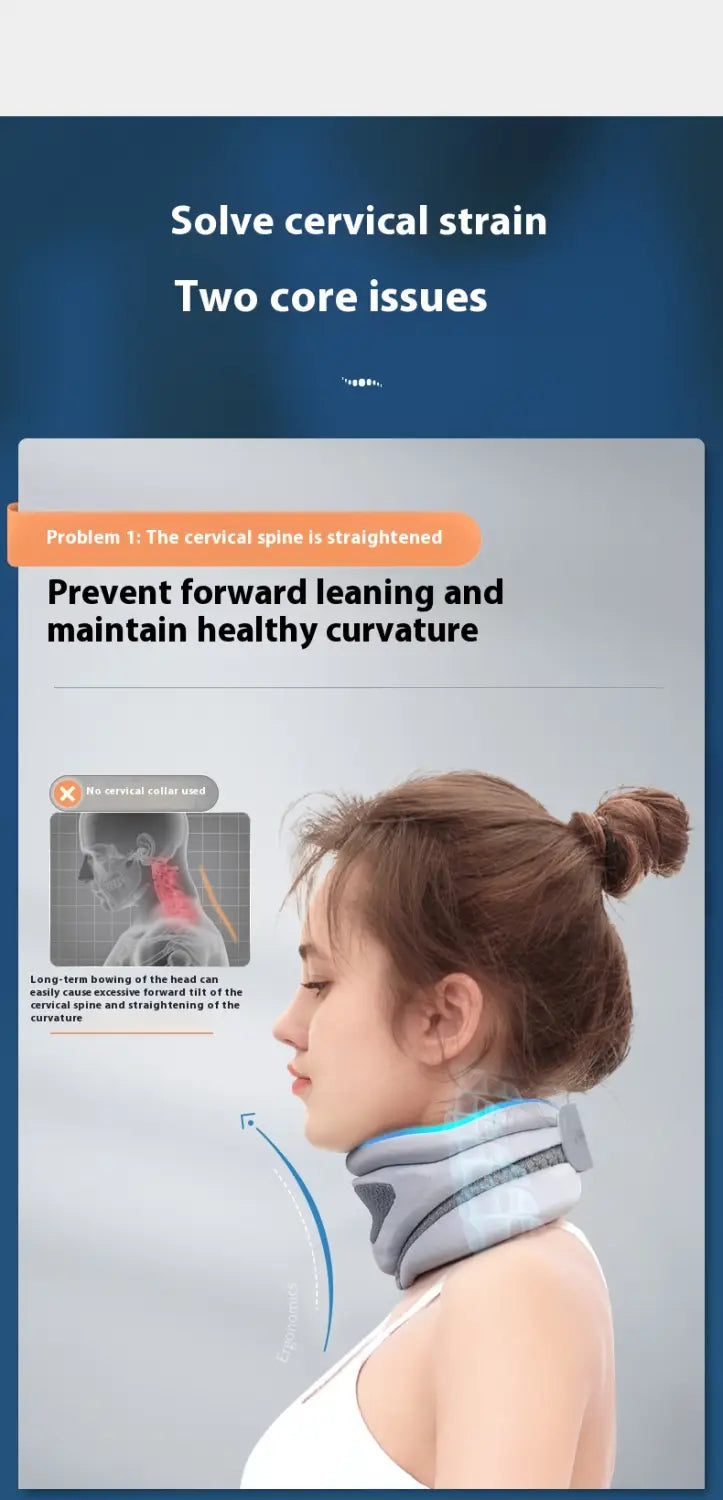 Breathable Bionic Neck Support for Cervical Vertebra Care and Avoiding Leaning
