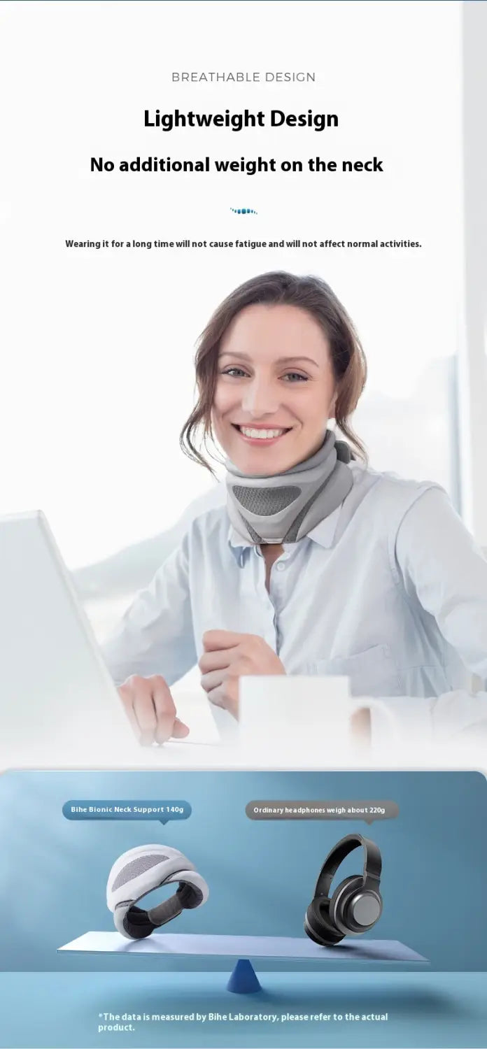 Breathable Bionic Neck Support for Cervical Vertebra Care and Avoiding Leaning