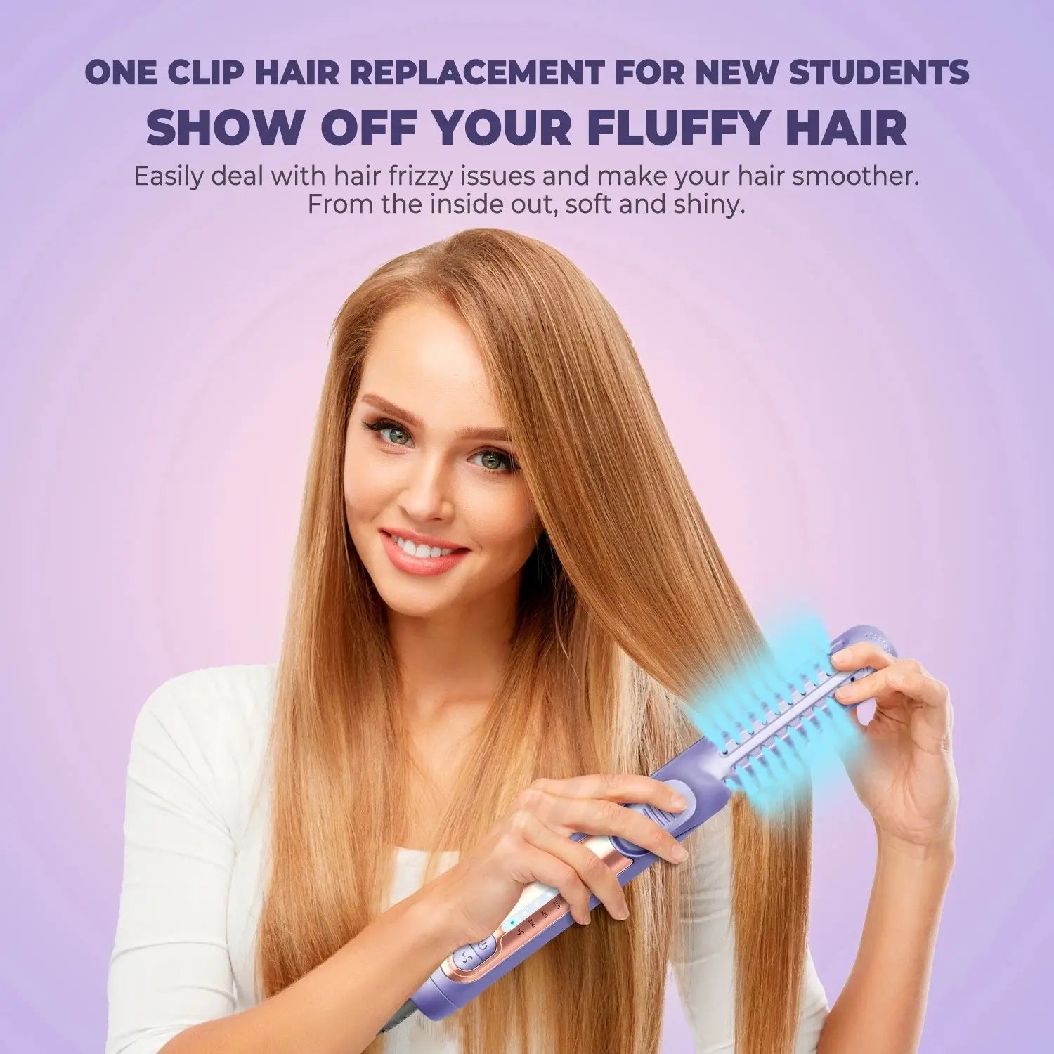 Light Purple Electric Hair Straightener for Home Curling and Styling