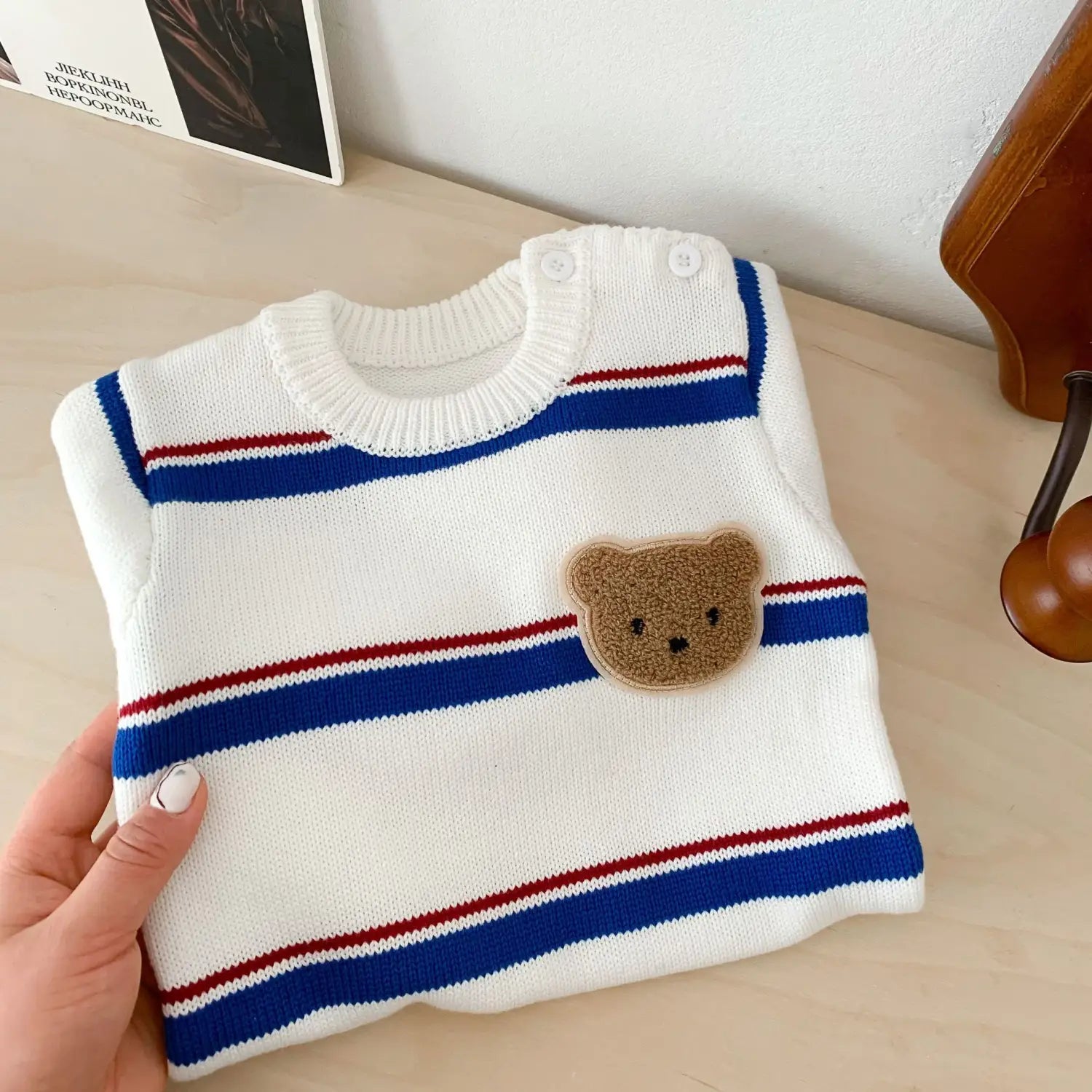 INS Korean Striped Baby Spring Knitted Jumpsuit Romper