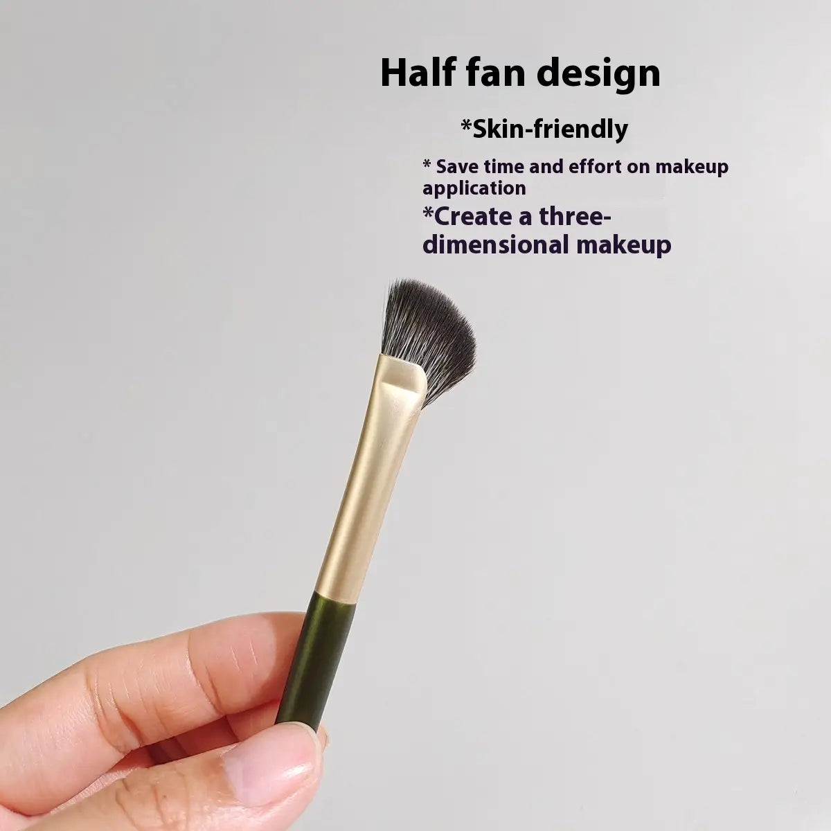 Eye Contour Brush with Oblique Sickle Shape for Precise Makeup Application