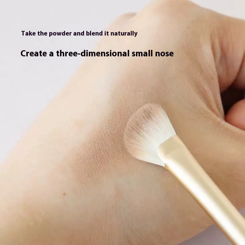 Eye Contour Brush with Oblique Sickle Shape for Precise Makeup Application