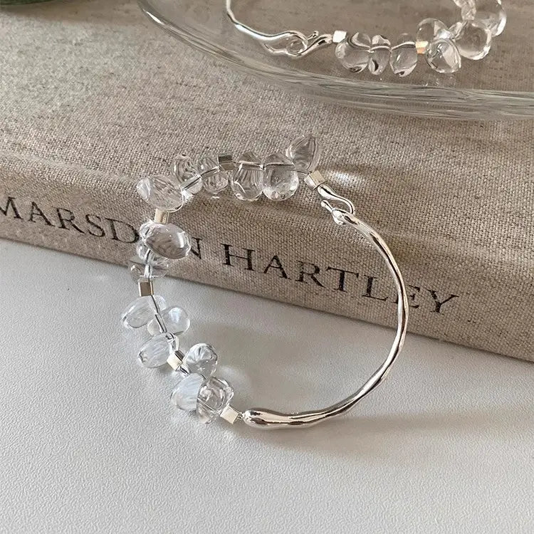 Women’s Sterling Silver Natural White Crystal Bracelet