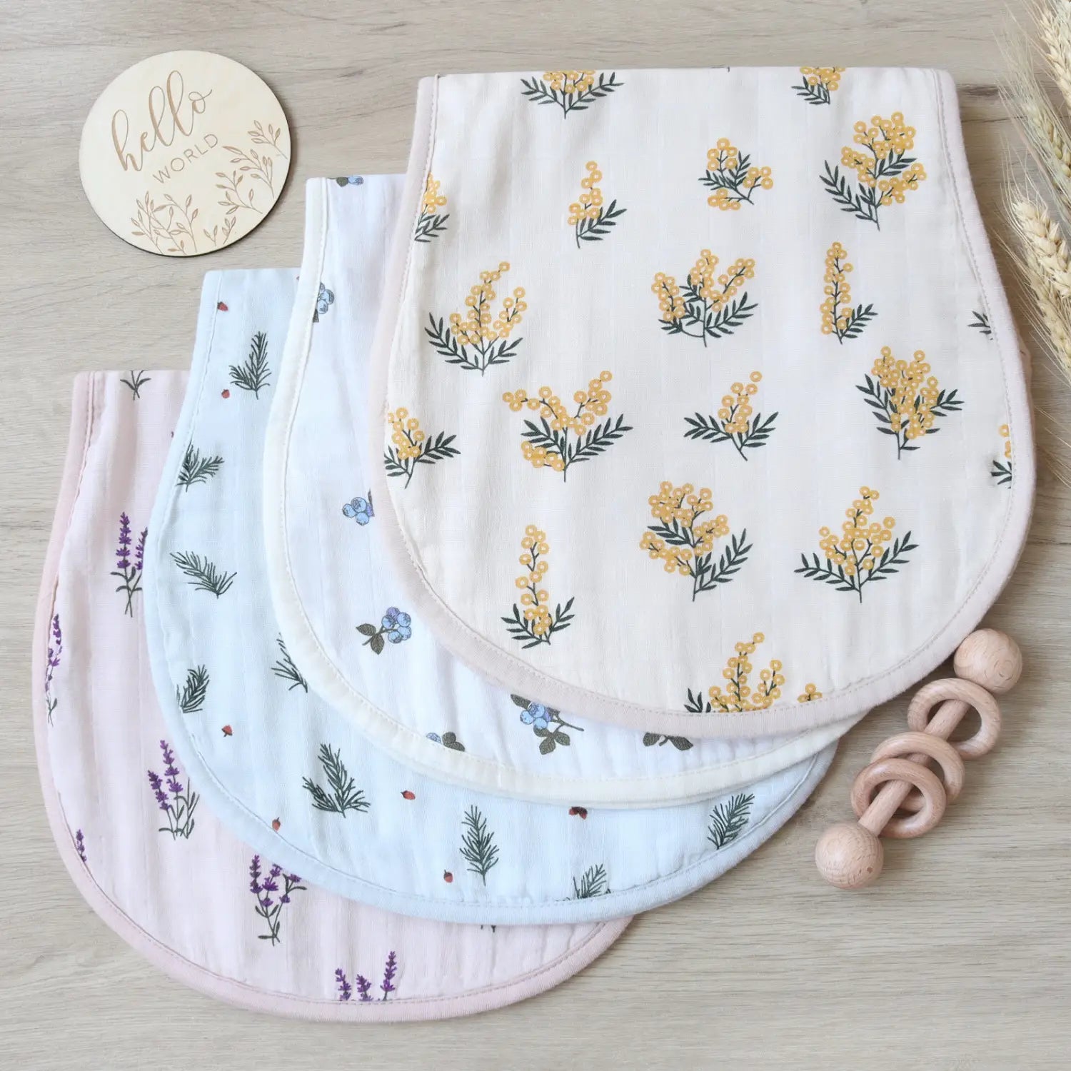 Baby Pat Towel with Blueberry and Lavender Pure Cotton for Newborns