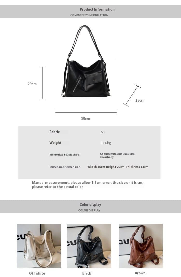 Retro Soft Leather Large Backpack with Synthetic Material