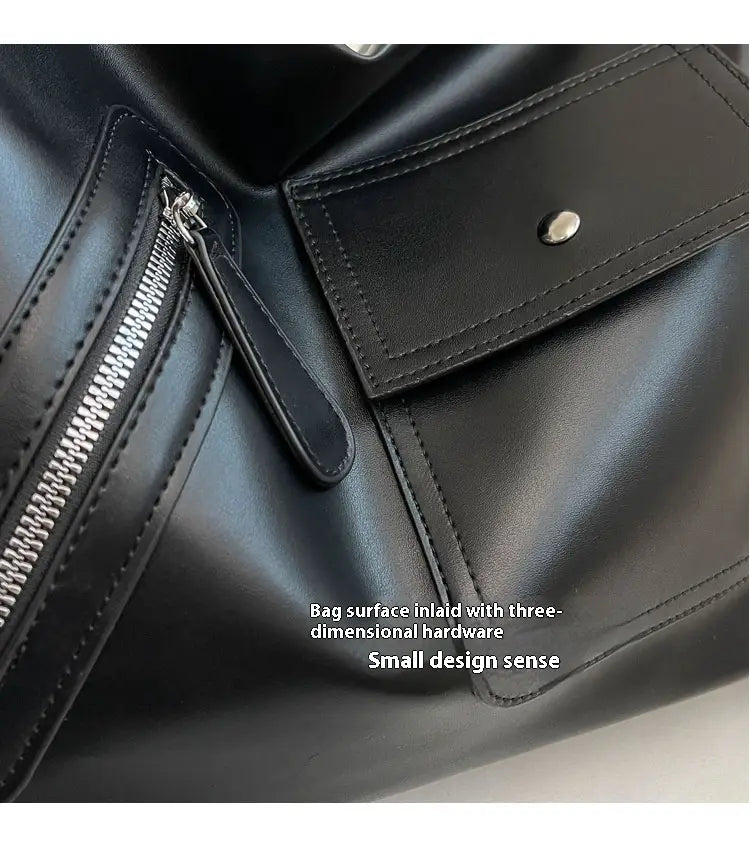 Retro Soft Leather Large Backpack with Synthetic Material