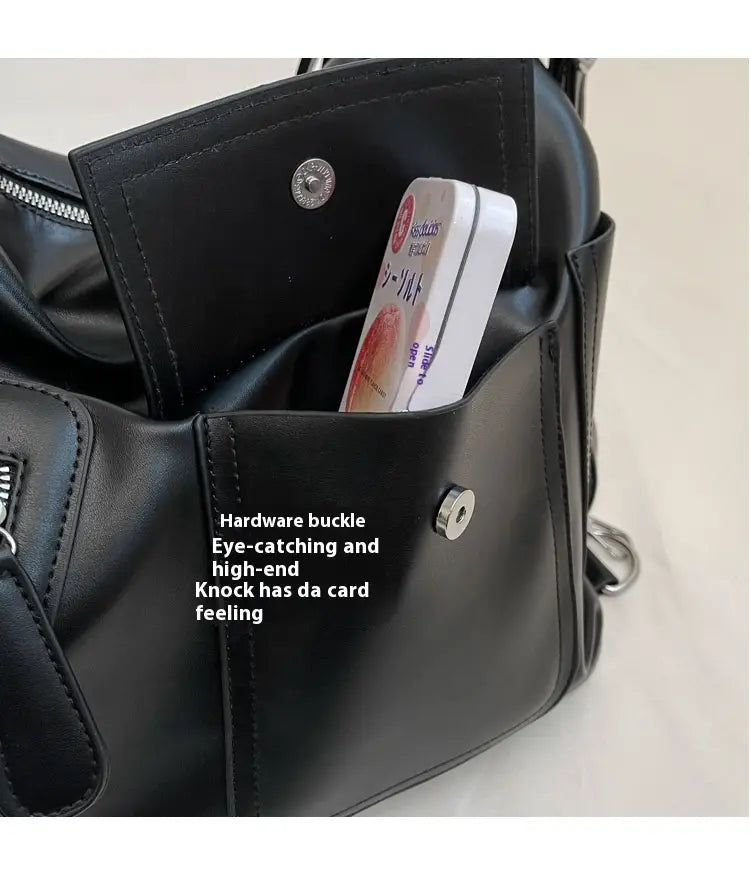 Retro Soft Leather Large Backpack with Synthetic Material