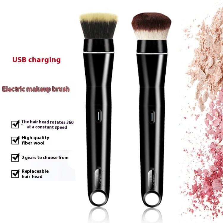Electric Cosmetic Brush Set with Concealer Powder and Blush Brushes