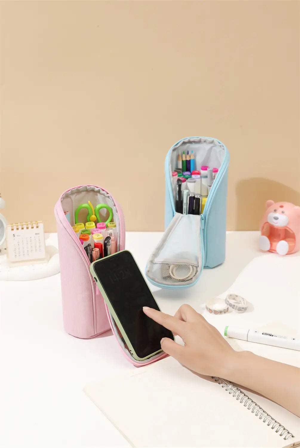 Candy Color Large Capacity Mobile Phone Holder Stationery Case