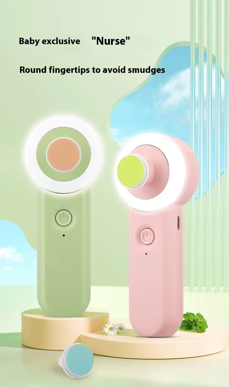 Portable Electric Nail Punch for Children in Light Pink and Green Colors