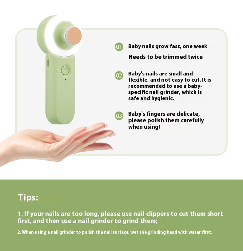 Portable Electric Nail Punch for Children in Light Pink and Green Colors