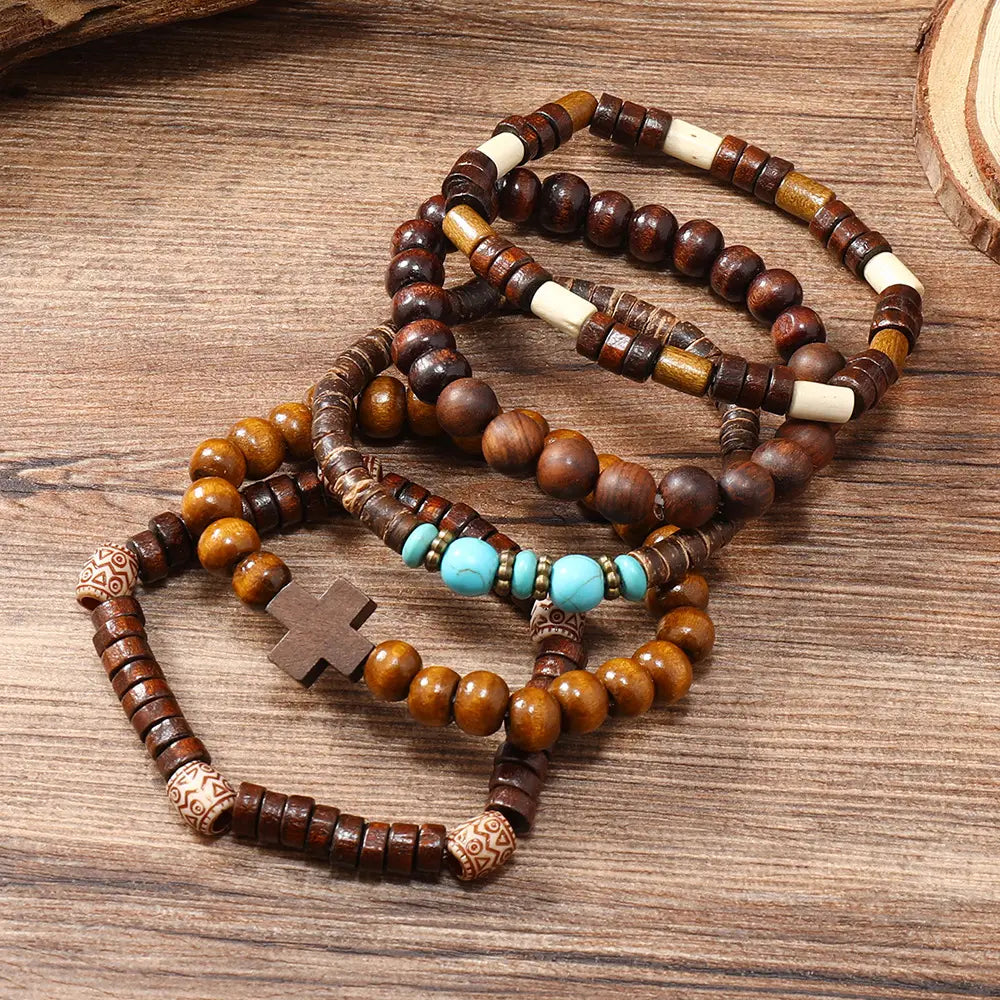 Handmade Beaded Men’s Retro Fashion Turquoise Five-piece Set