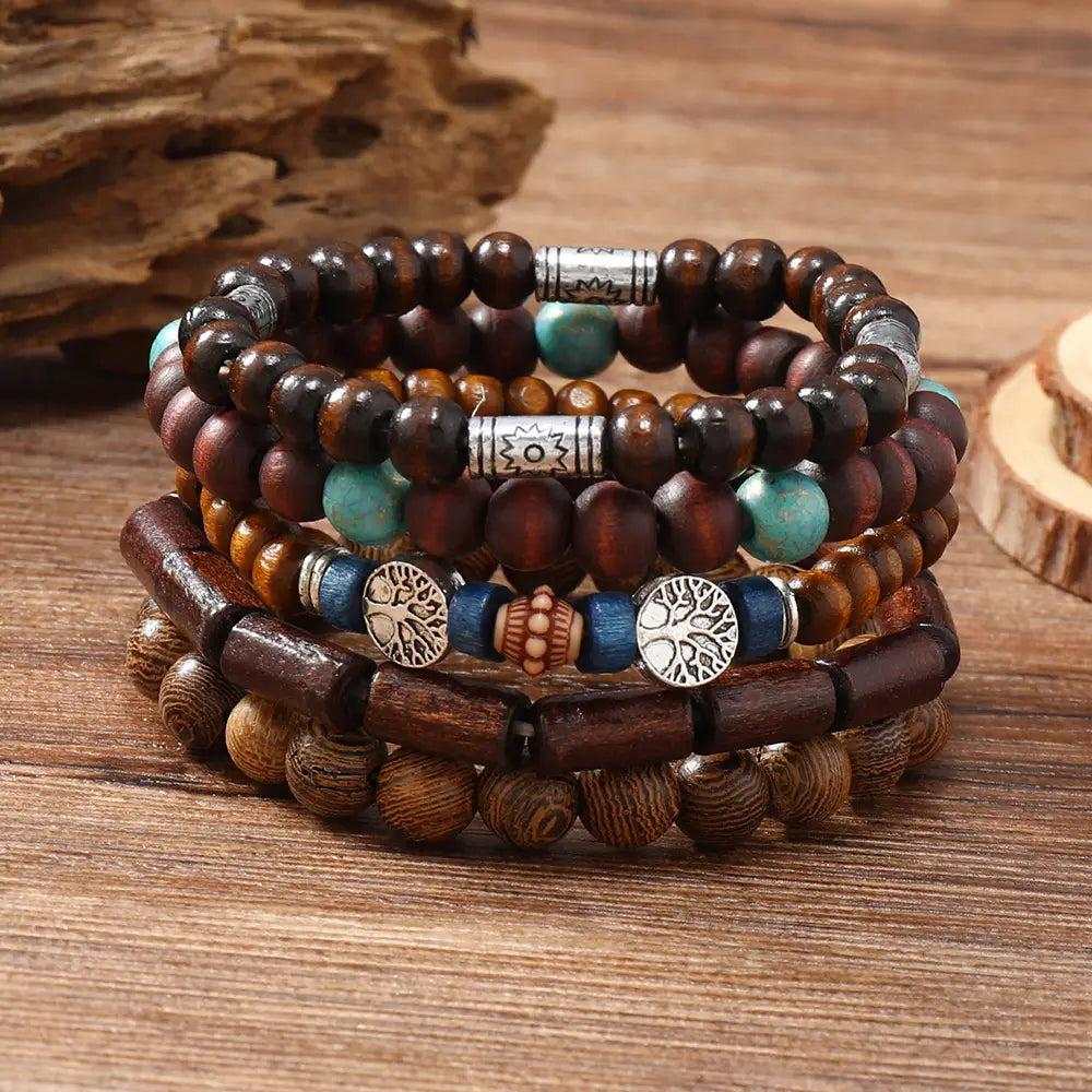 Handmade Beaded Men’s Retro Multi-layer Bracelet