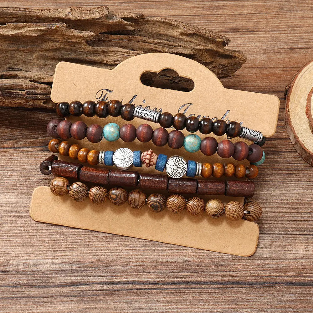 Handmade Beaded Men’s Retro Multi-layer Bracelet