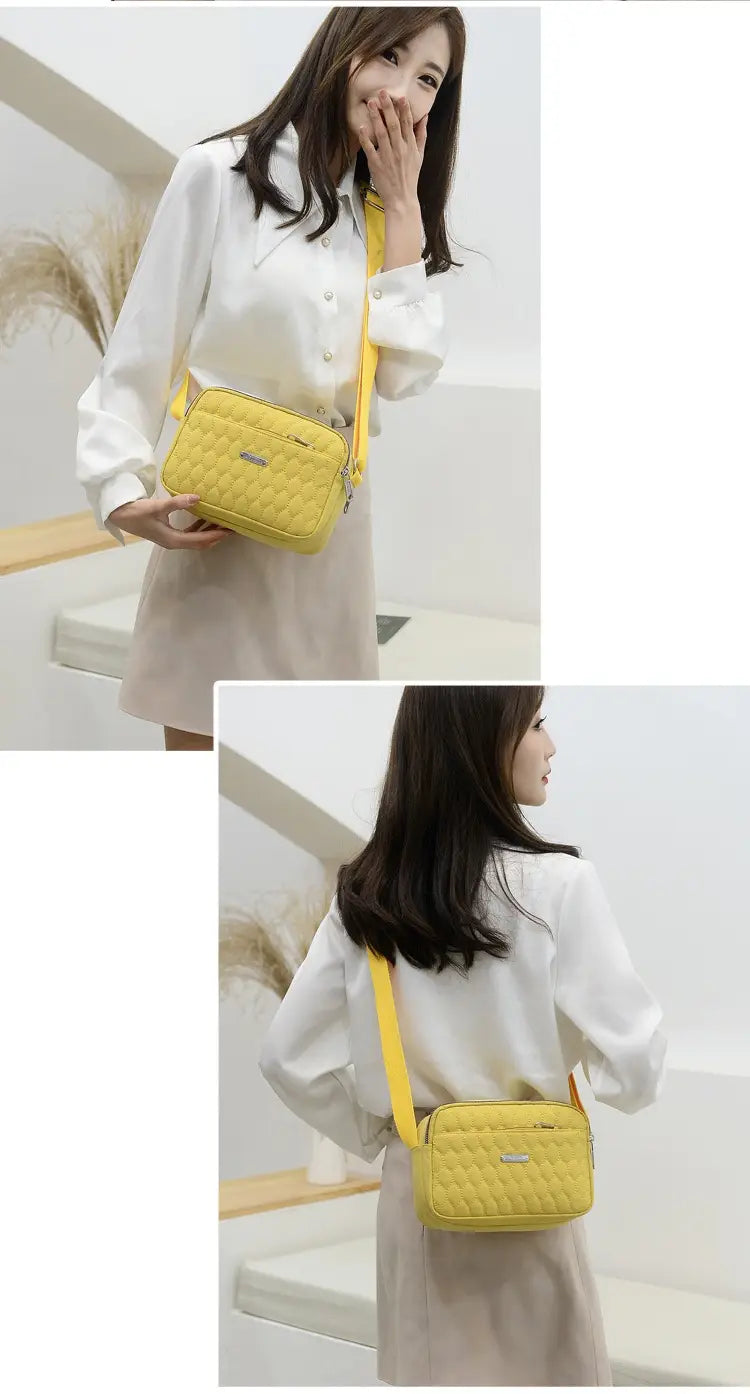 Large Capacity Shoulder Bag in Rhombus Creative Fashion Solid Design