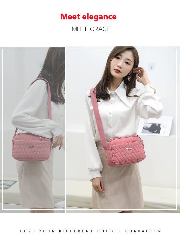 Large Capacity Shoulder Bag in Rhombus Creative Fashion Solid Design