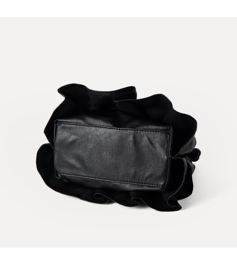 Pleated Ruffled Handbag Casual Messenger Bag with Sandwich Pocket and Inner Zipper