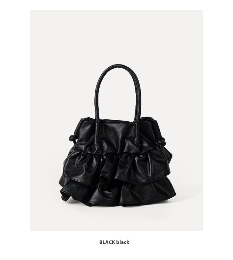 Pleated Ruffled Handbag Casual Messenger Bag with Sandwich Pocket and Inner Zipper