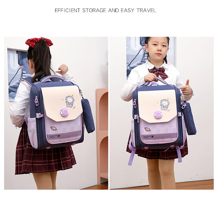 One Piece Dropshipping Primary School Student Schoolbag Boys And Girls Burden Reduction Spine Protection