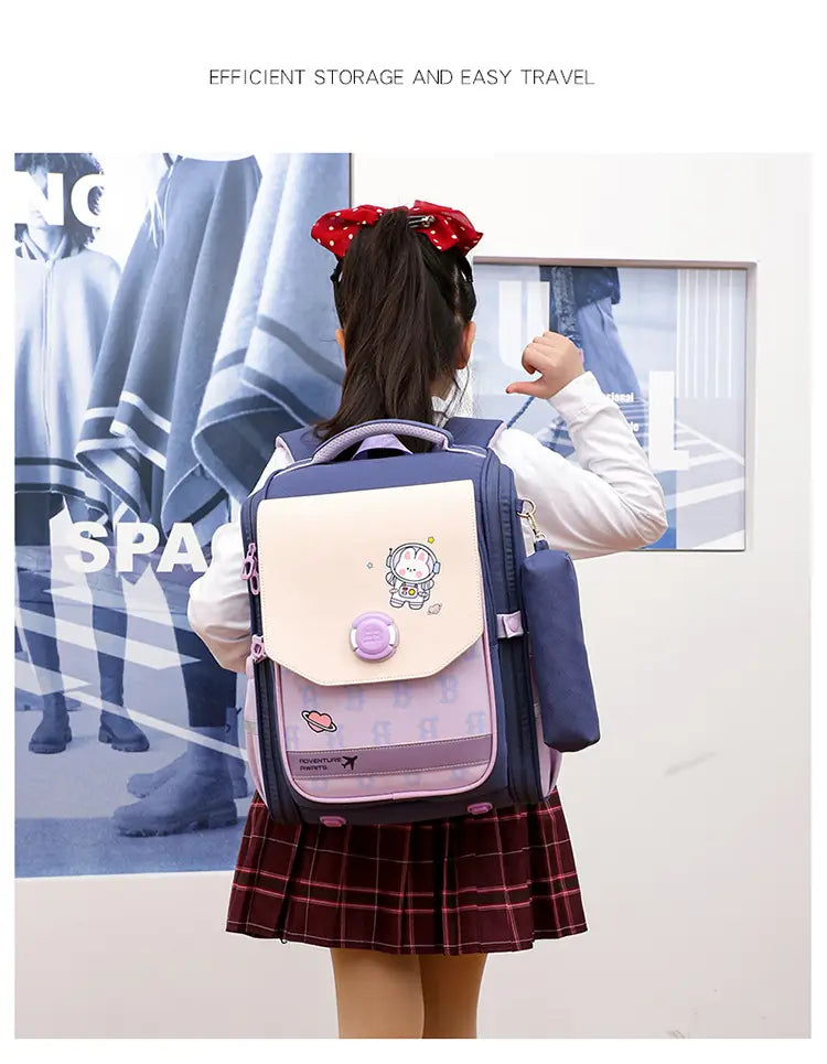 One Piece Dropshipping Primary School Student Schoolbag Boys And Girls Burden Reduction Spine Protection