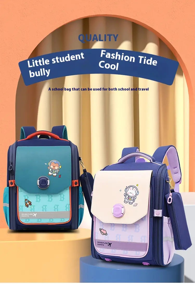 One Piece Dropshipping Primary School Student Schoolbag Boys And Girls Burden Reduction Spine Protection