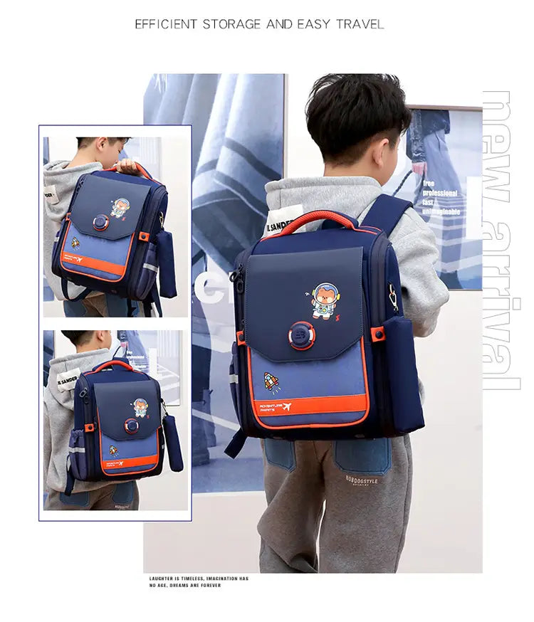 One Piece Dropshipping Primary School Student Schoolbag Boys And Girls Burden Reduction Spine Protection