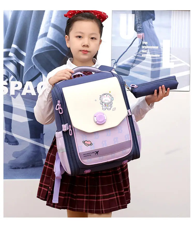 One Piece Dropshipping Primary School Student Schoolbag Boys And Girls Burden Reduction Spine Protection