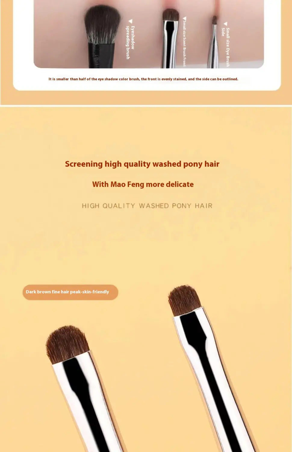 Eye Makeup Fine Brush Set with Hair Eyeliner and Shadow Applicators