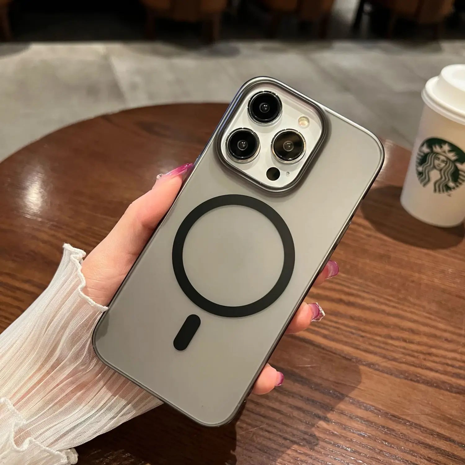 Magnetisk sugetelefon case Sjokkfast anti høst fingeravtrykk deksel