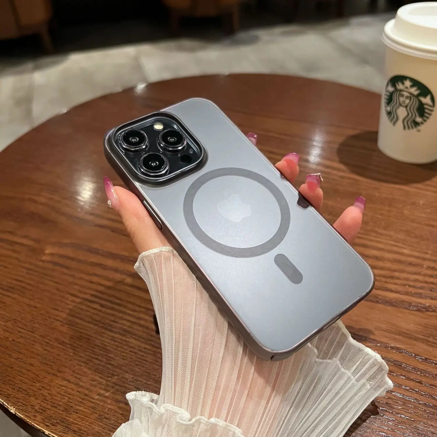 Magnetisk sugetelefon case Sjokkfast anti høst fingeravtrykk deksel