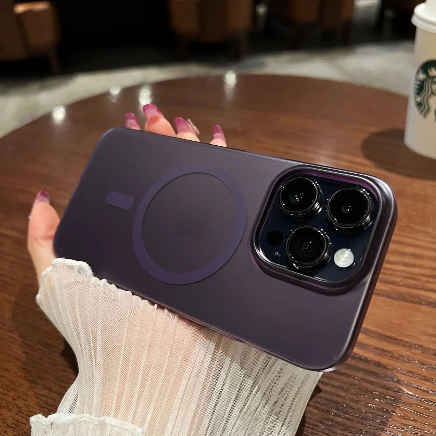 Magnetisk sugetelefon case Sjokkfast anti høst fingeravtrykk deksel